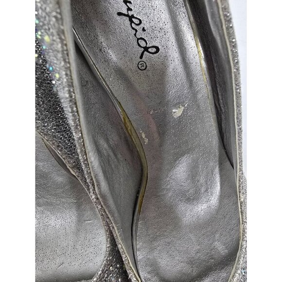 Iridescent Silver Glitter Sparkly Eras Kesha Stiletto Platform Pump size 7 - Picture 11 of 14
